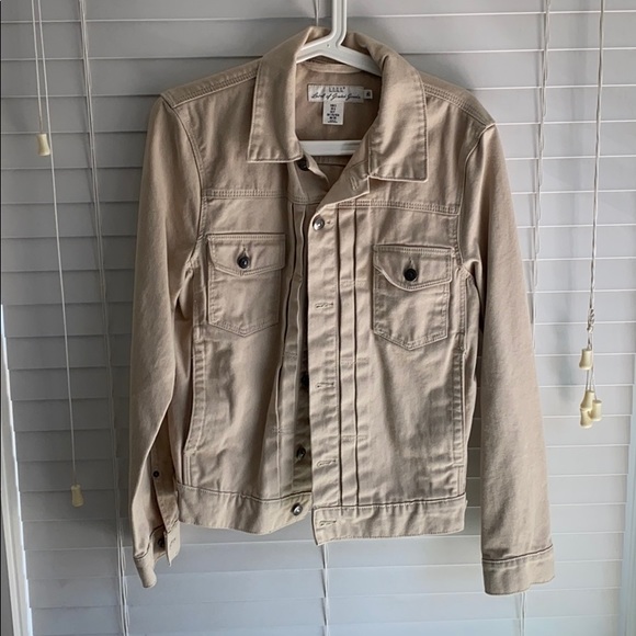 khaki colored denim jacket
